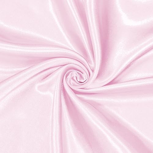 Homiest Light Pink Satin Fabric by The Yard, 1 Yard x 58 Inch Charmeuse Satin Fabric Silky & Shiny Cloth Fabric, Smooth Bridal Satin Fabric for Wedding Dress, Clothing Making, DIY Crafts, Sewing