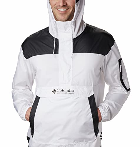 Columbia Men's Challenger Windbreaker, White/Black, Small #TOP3