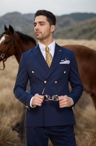 Suits for Men Double Breasted Classic Fit 2 Piece Formal Suits for Mens Busniess Wedding Prom2