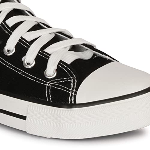 Image of MOZAFIA Men's High-Top Canvas Sneakers - Stylish, Comfortable Lace-Up Casual Shoes, Durable Fashion Streetwear Kicks.