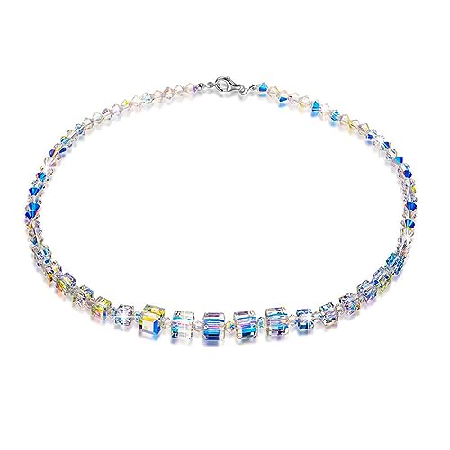 Iridescent Bead Choker Necklace