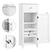 VASAGLE Storage Cabinet, Small Slim Floor Cabinet with Drawer and Door, for Living Room, Bathroom, Bedroom, 11.8 x 13.8 x 34.3 Inches, White UBBC48WT