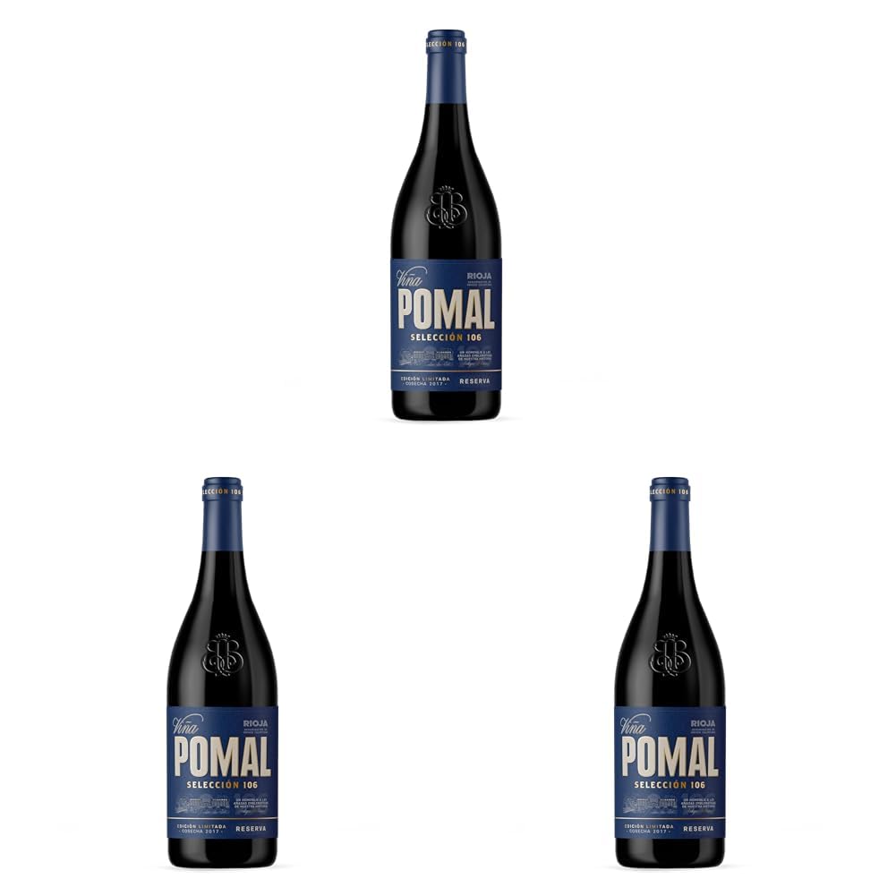 VIÑA POMAL Selección 106 Barricas Reserva, Vino tinto D.O. Rioja, Botella 75cl (Paquete de 3)