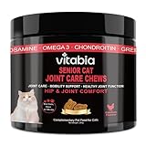 Senior Cat Joint Support Chews – Cat Arthritis, Hip & Joint Supplement with Glucosamine, Chondroitin, MSM, Green-Lipped Mussel, Omega-3 & Hyaluronic Acid – Mobility Relief for Older Cats Treats