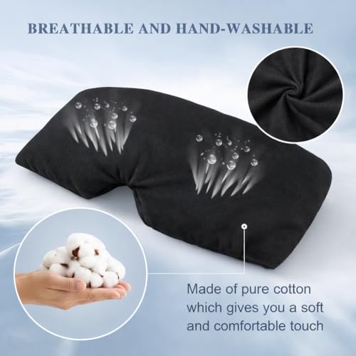 Image of Store2508 Cotton Sleep Mask Blackout Comfortable & Breathable Eye Mask For Sleeping Adjustable Blinder Blindfold Airplane With Travel Pouch Best Night Companion Eyeshade For Women Men Kid (Black)