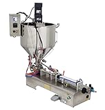 TECHTONGDA Paste Liquid Filling Machine One Nozzle Piston Filler with Mixing and Heating Hopper Bottle Pack Seal for Honey Milk (5-50ml)