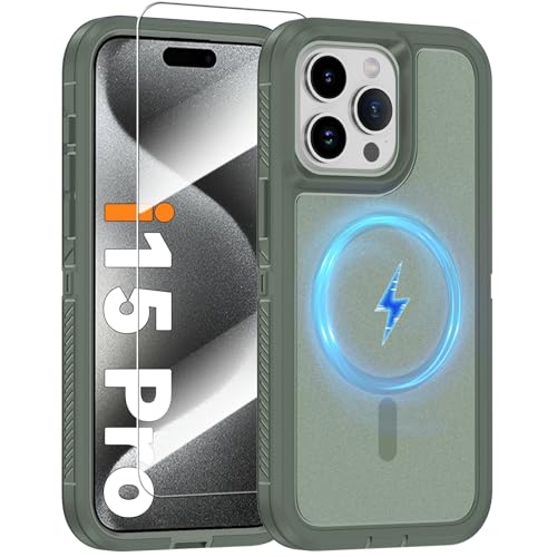 Coque iPhone 15 Pro MagSafe protection militaire premium en verre trempé