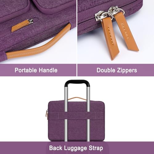 Image of MOSISO 360 Protective Laptop Case 16 inch, 15-15.6 inch Laptop Sleeve Compatible with MacBook Pro 16, HP Acer Dell Lenovo ASUS, Side Open Carrying Case with 4 Zipper Pockets&Handle, Argyle Purple