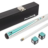 POWERGLIDE Circa II Queue, Koffer und Kreide Set Billardqueue für Snooker und Pool, weiß, Full Size 57