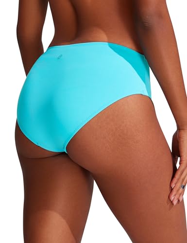 Image of CRZ YOGA Mid Waisted Bikini Bottoms | Mid Cut Leg, Medium Bum Coverage, Full Lining, Swim, Bathing Suit Briefs for Women