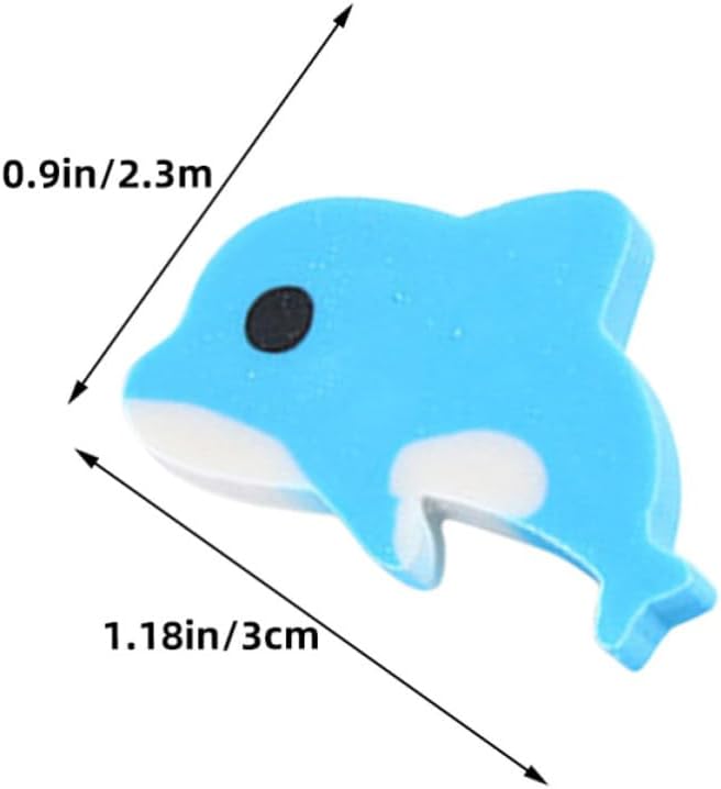 150pcs Kawaii Dolphin Shaped TPR Erasers for Classroom Rewards