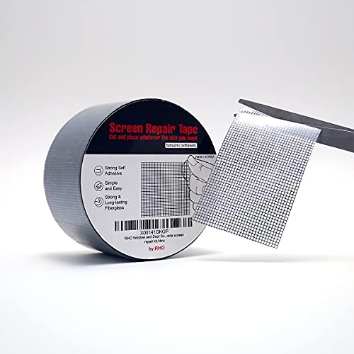 By.rho Screen Repair Tape 2In X 30Ft (Silver Grey) Adhesive & Waterproof, Fiberglass, Fix For Screen Door And Window Screen #TOP4
