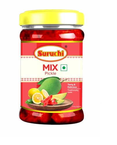 Image of Suruchi Mix Pickle - 500g | Nimbu Mirchi Aam Achar | Ready to Eat Mix Pickle | Authentic Indian Achar | Pure & Natural Ingredients | Hygienically Packed (Pack of 1)