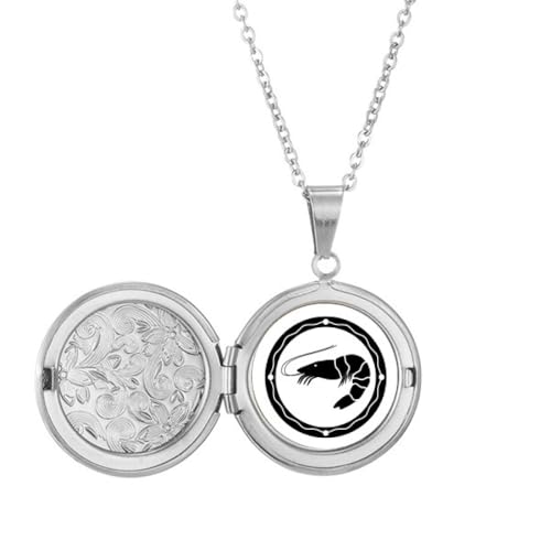 Collier médaillon crevette - Pendentif original et unique