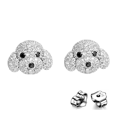 Bellitia Jewelry 925 Sterling Silber Fashion Teddy-Hund Ohrstecker für Frauen Damen, Mode Spinell Ohrringe Zirkonia Ohrschmuck Set