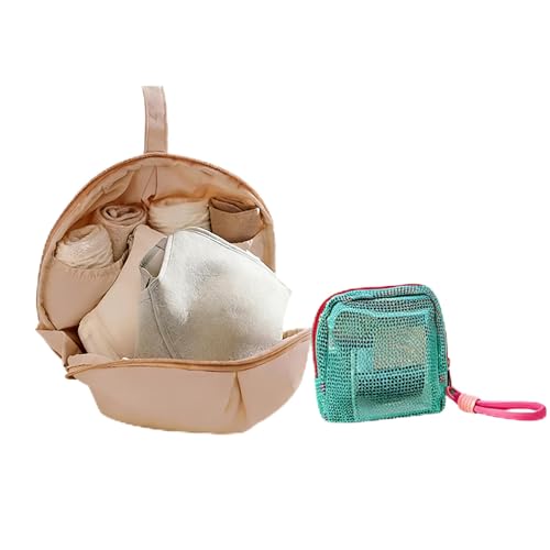 ALMLWIAJ Sac de rangement léger pour sous-vêtements de voyage, mini trousse de maquillage, trousse de toilette portable pour femme, valise, rose, Minimaliste