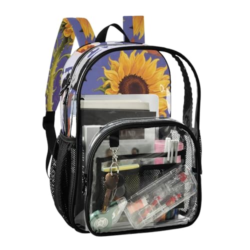 Halloween Orange Pumpkin Sunflower Backpack For School Clear Clear Bookbag For Girls Boys Transparent Seethrough PVC Backpacks2