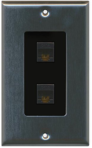 Riteav Piastra Murale Decorativa CAT6 1 Foro - Senza Utensili, Colore Nero, Modello Ra-wp-uni-ks-D1G-C6-BRBK-2P - 3