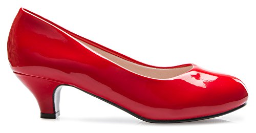 Image of Olivia K Women's Classic Closed Toe Kitten Heel Pumps | Dress, Work, Party Low Heeled