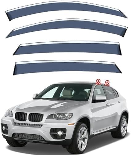 Déflecteurs de vent BMW X6 MK1-E71 2008-2014, visière pare-pluie de vitre