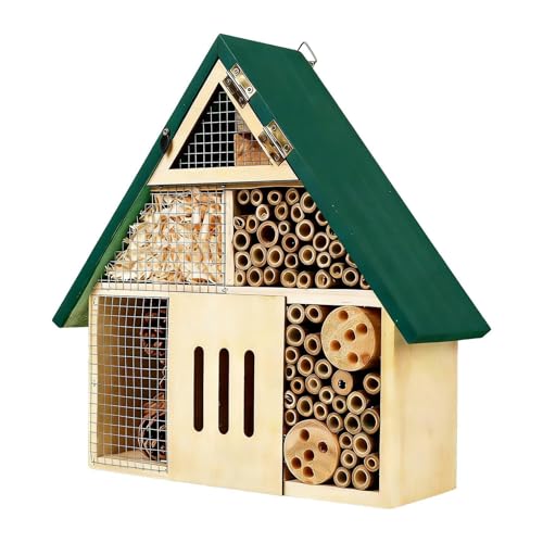 Hôtel à abeilles en bois pour clôture, arbre et balcon