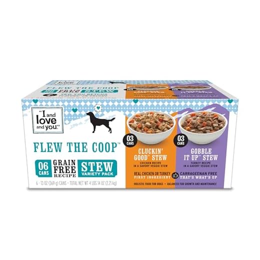 I AND LOVE AND YOU Wet Dog Food - Flew The Coop Variety Pack - Chicken + Turkey, Grain Free, Filler Free 13oz can, 6pk