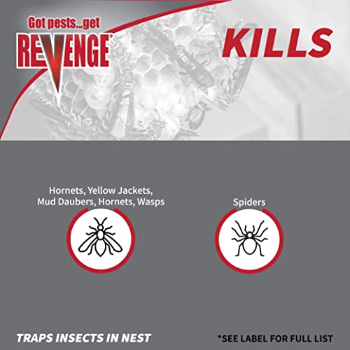 REVENGE Wasp & Hornet Killer Foam, 15 oz Ready-to-Use Aerosol Spray, Kills on Contact Indoors and Outdoors, Reaches High Nests - image 3