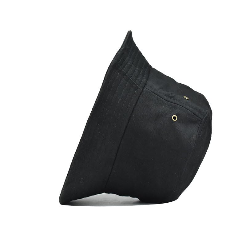 Kids Bucket Sun Hats for Girls Boys 7-14 Years Cotton UPF 50 Breathable Fishing Boonie Hat Black