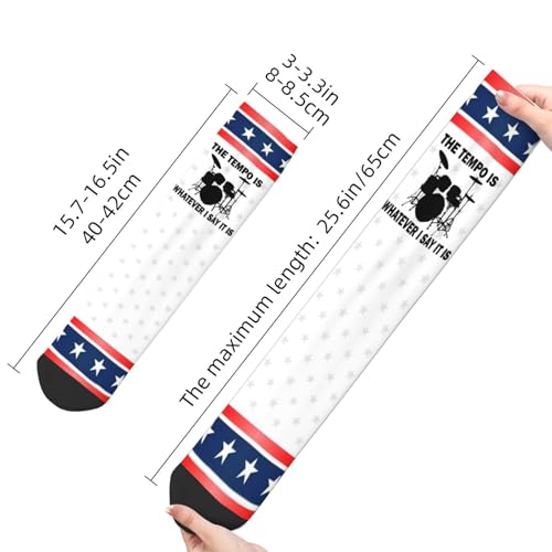 PAUPPY The-Tempo-Is-What-I-Say-Gifts Knee Socks for Women Long Tube Striped Socks Athletic Socks for Girls Youth3