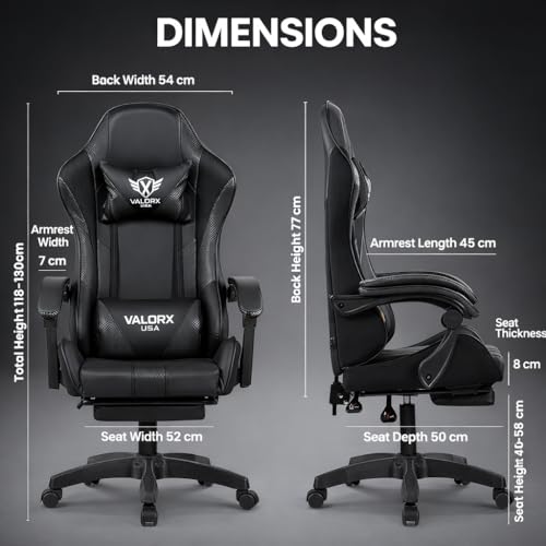 Image of Warrior 2026 Edition Gaming & Office Ergonomic Chair | Vegan Leather | High Back 135 Recliner | Adjustable Height & Linkage Armrest | Lumbar Support | 360 Swivel | 3 Year Warranty, Black