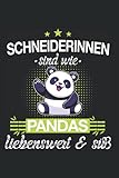 Schneiderin Papa Notizbuch: 120 Seiten Liniert - Schneiderei Schneidern Näherin Nähen Beruf Panda Spruch