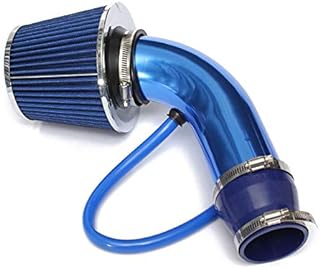 RASNONE Performance Cold Air Intake Pipe, Universal Car Cold Air Intake Filter Aluminum Induction Flow Hose Pipe Kit Blue