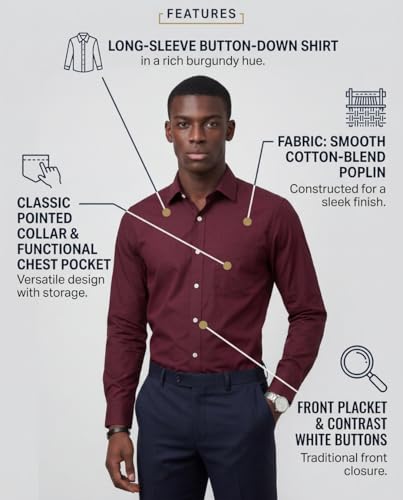 Image of INKAST Men's Cotton Blend Plain Formal Shirt | Full Sleeves Solid Shirts| Straight Regular Fit | Office and Regular Wear