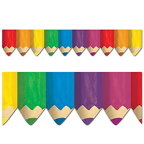Bordure crayons de couleur jumbo pour habiller les grands panneaux d'affichage