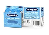 cederroth first aid panel  Salvequick®  Apósitos Blue Detectable  Apósitos detectables por la mayoría de detectores de metales  Apósitos azules diseñados para uso en hostelería y el sector alimentario  210 apósitos por caja