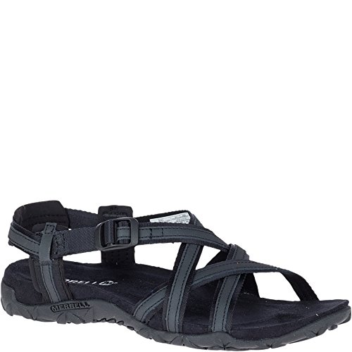 Merrell Women's Terran Ari Lattice Sport Sandal, Black, 8 Medium US