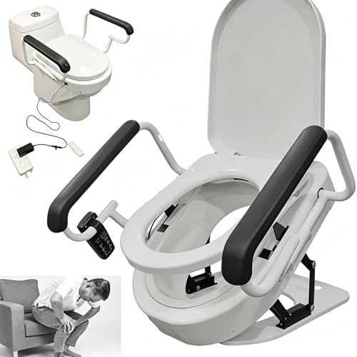 Elevador automático para asiento de inodoro con brazo doble, función de calefacción y soporte hasta 150 kg