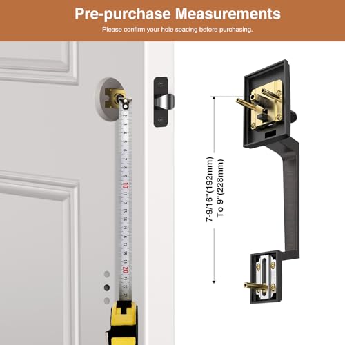 Image of Brightify Oil Bronze Front Door Handle, Oil Bronze Exterior Door Handle with Door Lever, Front Door Lock Set, Adjustable Deadbolt with Single Cylinder, Reversible for Right&Left