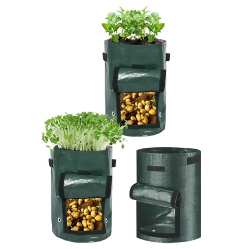 Bolsas de cultivo de tela PE maceta transpirable de 17.7x13.7" contenedor de jardín 2