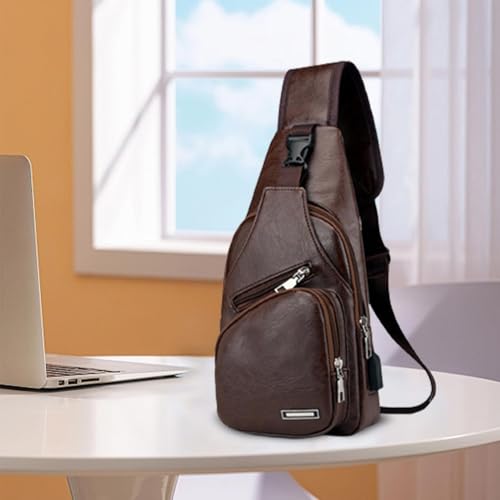 Leather Crossbody Bag Shoulder Backpack Small Leather Crossbody Bag with USB Charging Port4