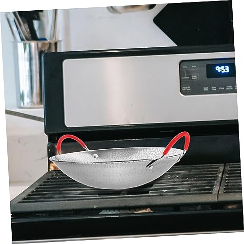 Wok de acero inoxidable con doble asa miniatura 3