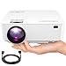 DBPOWER Mini Projector, 176" Display 1080P Full HD LED Movie Projector, 50,000 Hours Lamp Life Home Theater Video Projector with HDMI Cable, Compatible with USB SD VGA AV TV Laptop Game (White)