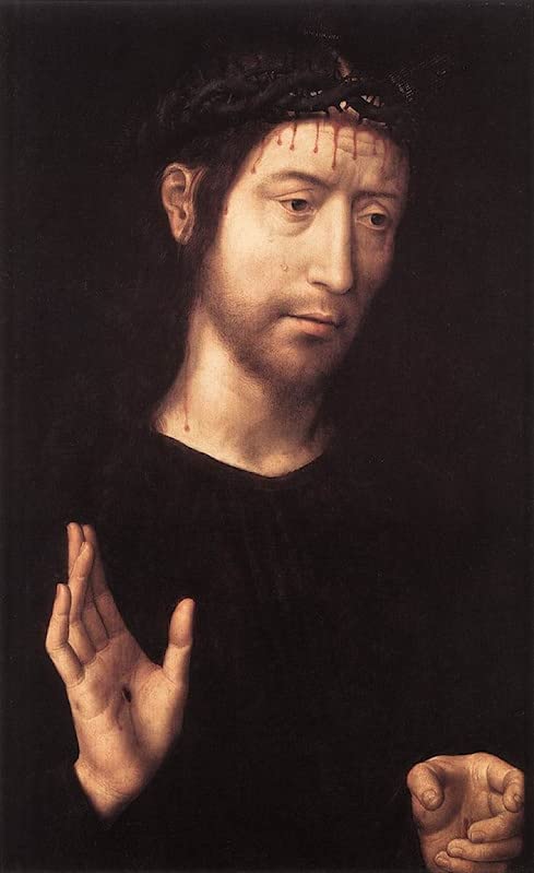 Tableau L'homme de douleur Hans Memling impression sur toile 60x90cm de décoration murale