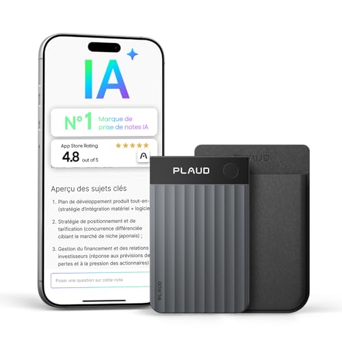 Plaud Note Pro Enregistreur Vocal IA Dictaphone Numérique avec Transcription et Résumé IA Saisie multimodale Jusqu’à 50 Heures d’Enregistrement Conçu pour Conférences Réunions et Appels Étui Inclus