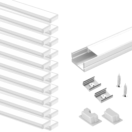 VST 20 Pack 3.3 ft LED Aluminum Channel with Milky