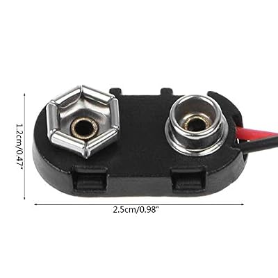 9V Battery Clip Connector Tinned Wire Leads 15cm Black Red I Type Battery snap Clip Connector 5Pcs