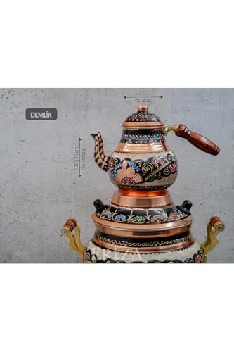 Samovar eléctrico cobre 5.2 litros diseño turco metálico miniatura 5