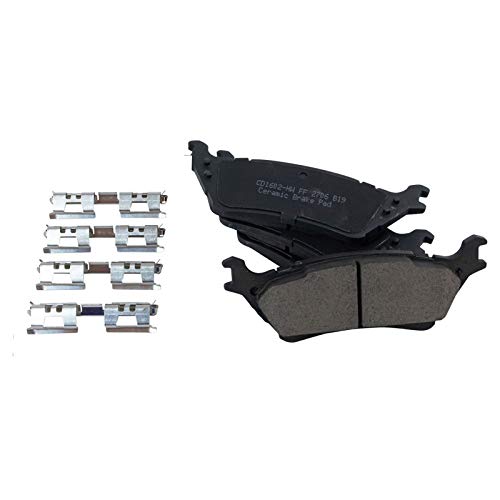 Image of TRQ Rear Brake Pad and Rotor Set Ceramic Compatible with 2012-2014 Ford F-150