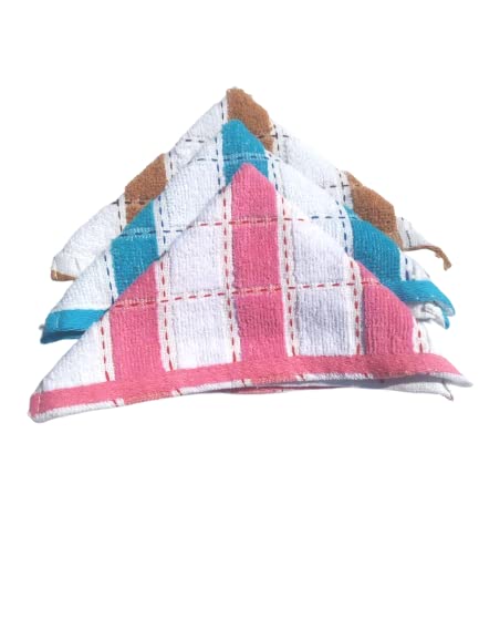 Soft Terry Towel Handkerchief Women Soft Cotton Hankies Ladies hanky set of 3 design and color random-image-20