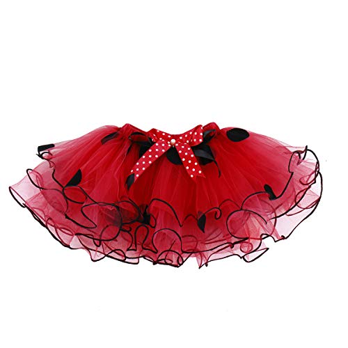 Baby Girls 1St Birthday Outfit Ladybug Polka Dot One Cake Smash Outfits Girl First Birthday Princess Dress Short Sleeve Romper Bodysuit Tulle Tutu Skirt Sequin Bowknot Headband Clothes Set Ladybug Red #TOP4